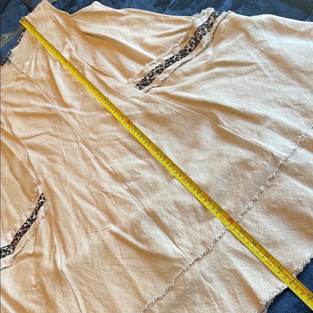 Roz & Ali Sleeveless Cream Dress with Leopard Trim Plus Size 20 - Picture 7 of 10